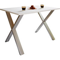 ESSTISCH in Holzwerkstoff   - Weiss/Silberfarben, Basics, Holzwerkstoff (110/80/76cm) - MID.YOU
