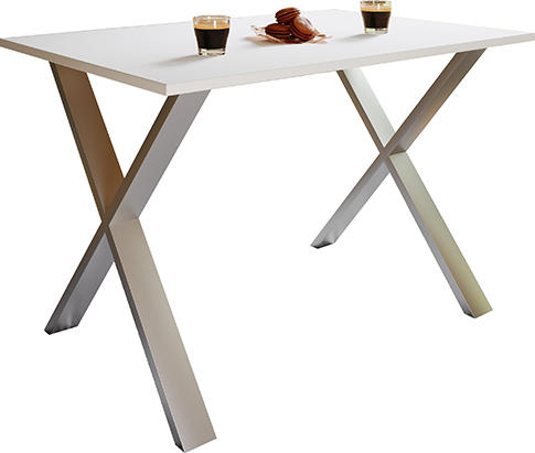 Esstisch Xona 110x80 cm Silberfarben/Weiß