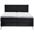 BOXSPRINGBETT 180/200 cm  in Anthrazit  - Chromfarben/Anthrazit, Design, Textil/Metall (180/200cm) - Xora