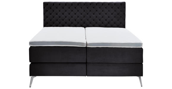 BOXSPRINGBETT 180/200 cm  in Anthrazit  - Chromfarben/Anthrazit, Design, Textil/Metall (180/200cm) - Xora