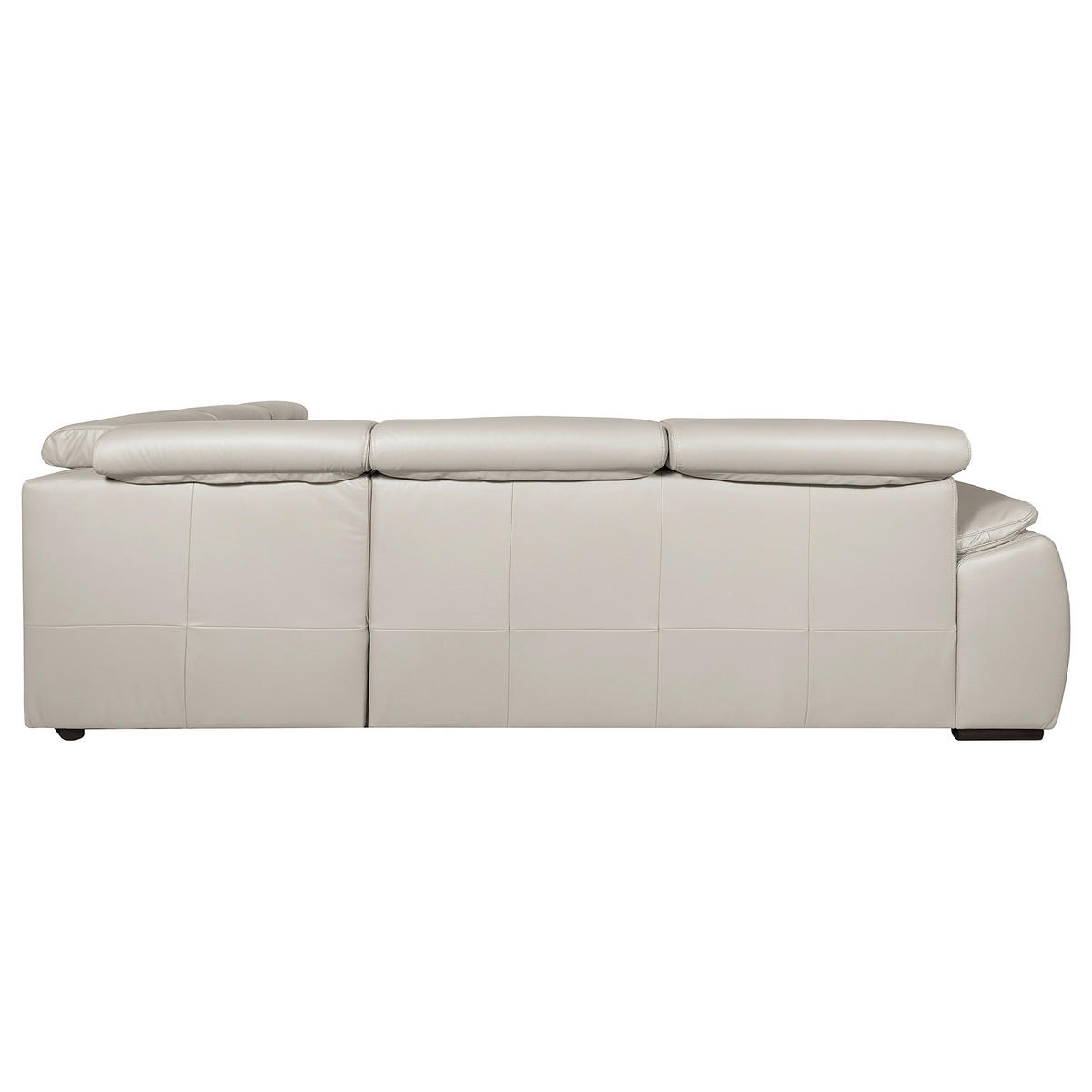 ECKSOFA  in Echtleder Platinfarben  - Platinfarben/Schwarz, Design, Leder/Holz (265/265cm) - Livetastic