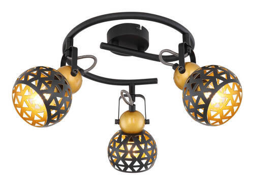 DECKENSTRAHLER - Goldfarben/Schwarz, Basics, Metall (25/17,5cm) - Globo