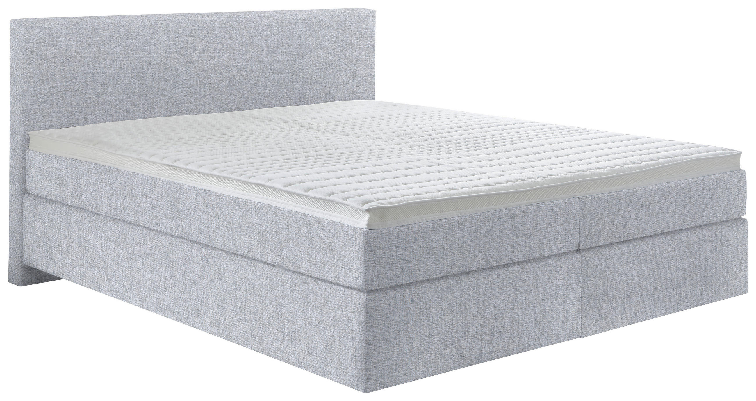 BOXSPRINGBETT 180/200 cm  in Hellgrau  - Hellgrau/Schwarz, Konventionell, Kunststoff/Textil (180/200cm) - Hom`in