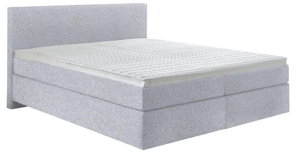 BOXSPRINGBETT 180/200 cm  in Hellgrau  - Hellgrau/Schwarz, KONVENTIONELL, Kunststoff/Textil (180/200cm) - Hom`in