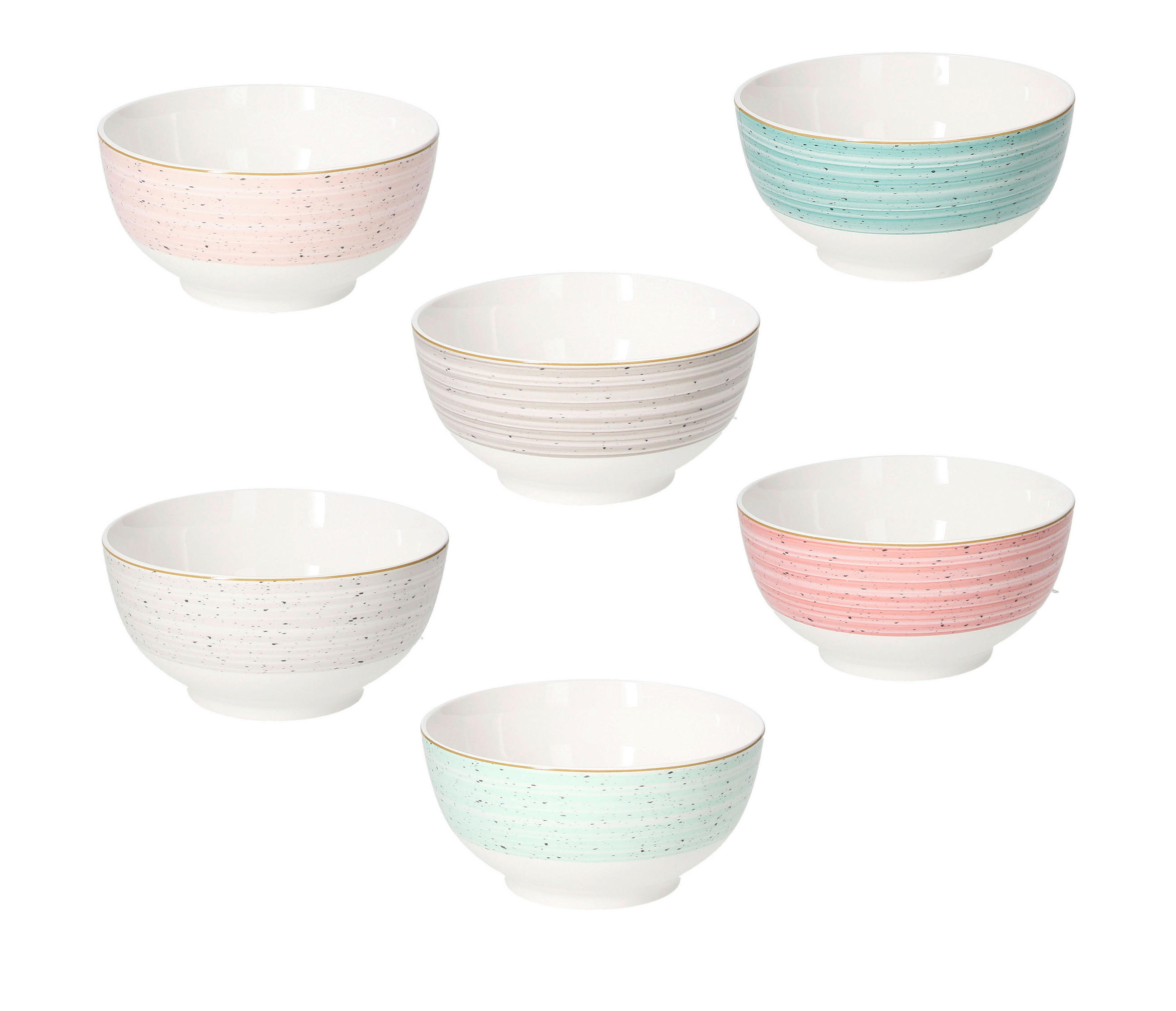 Müslischalenset Iris Bamboo 6-Tlg. Keramik Multicolor