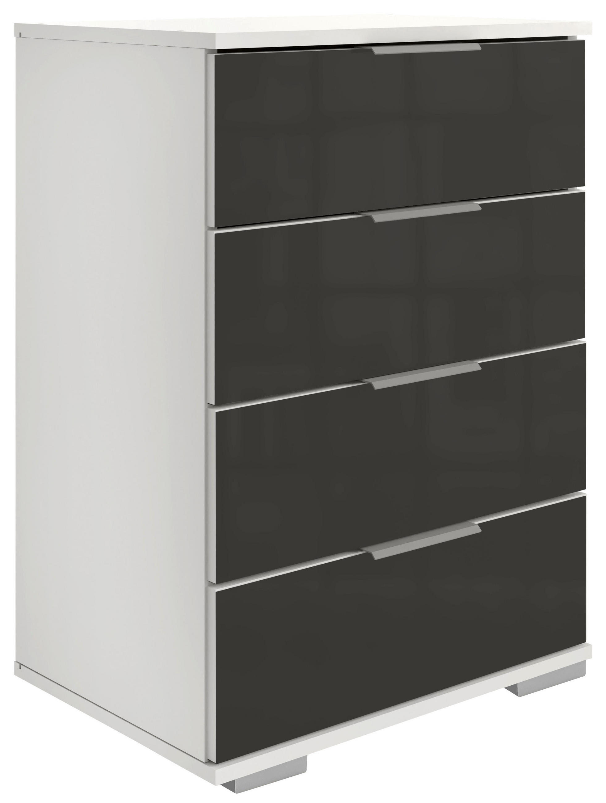 NOČNÍ STOLEK, šedá, bílá, 52/74/38 cm - šedá/bílá, Design, kov/kompozitní dřevo (52/74/38cm) - Carryhome