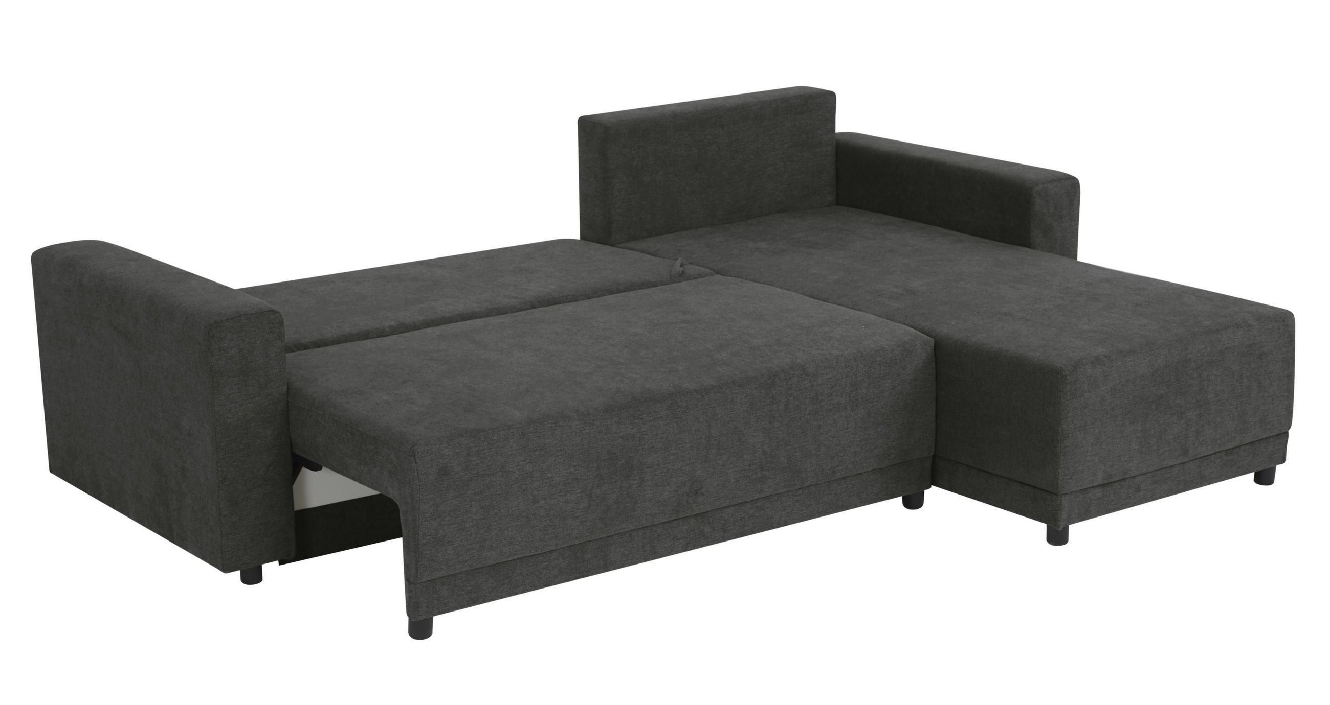 ECKSOFA Anthrazit Mikrofaser  - Anthrazit/Schwarz, Design, Kunststoff/Textil (178/248cm) - MID.YOU