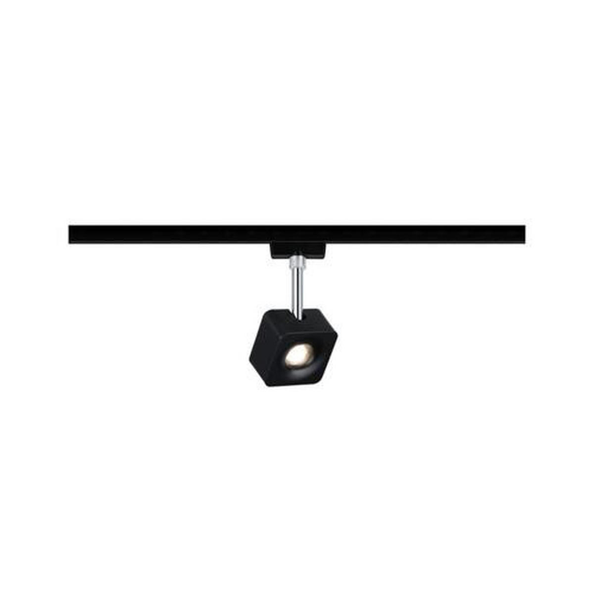 SCHIENENSYSTEM-STRAHLER Urail 7,7/16,5/4,7 cm   - Chromfarben/Schwarz, Design, Kunststoff/Metall (7,7/16,5/4,7cm) - Paulmann