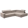 ECKSOFA Sandfarben Feincord  - Sandfarben/Schwarz, KONVENTIONELL, Kunststoff/Textil (311/219cm) - Hom`in