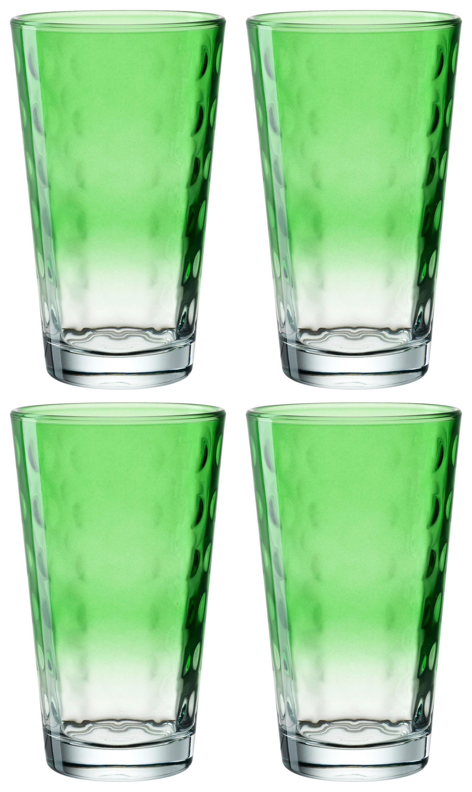 GLÄSERSET Optik XL 4-teilig  - Hellgrün, Basics, Glas (9,20/15,50/9,20cm) - Leonardo