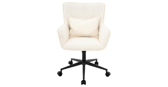 DREHSTUHL  in Webstoff Creme, Schwarz  - Creme/Schwarz, Design, Kunststoff/Textil (60/86/96/57cm) - Carryhome