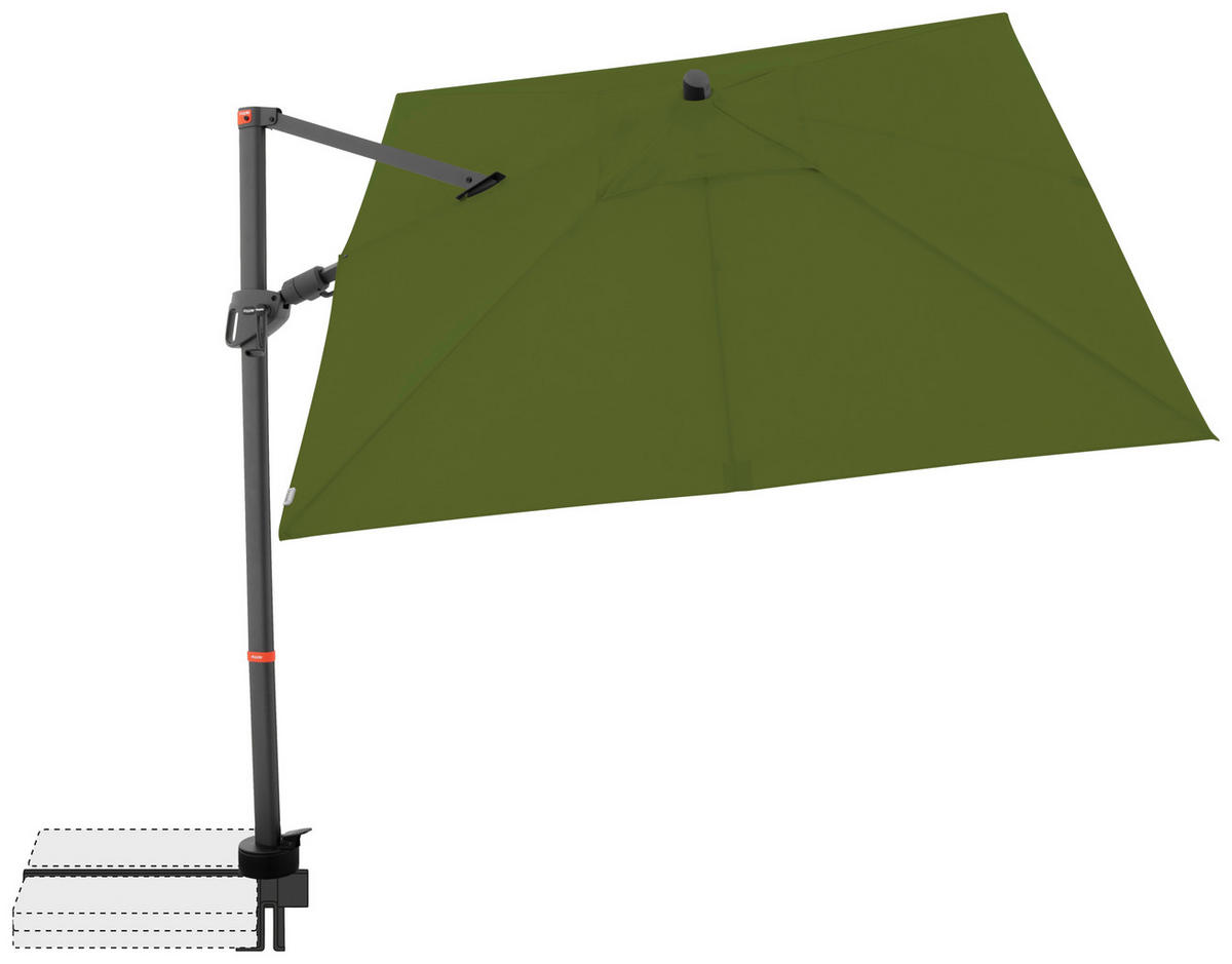 AMPELSCHIRM 210x210 cm  - Anthrazit/Grün, Basics, Textil/Metall (210/210cm) - Doppler