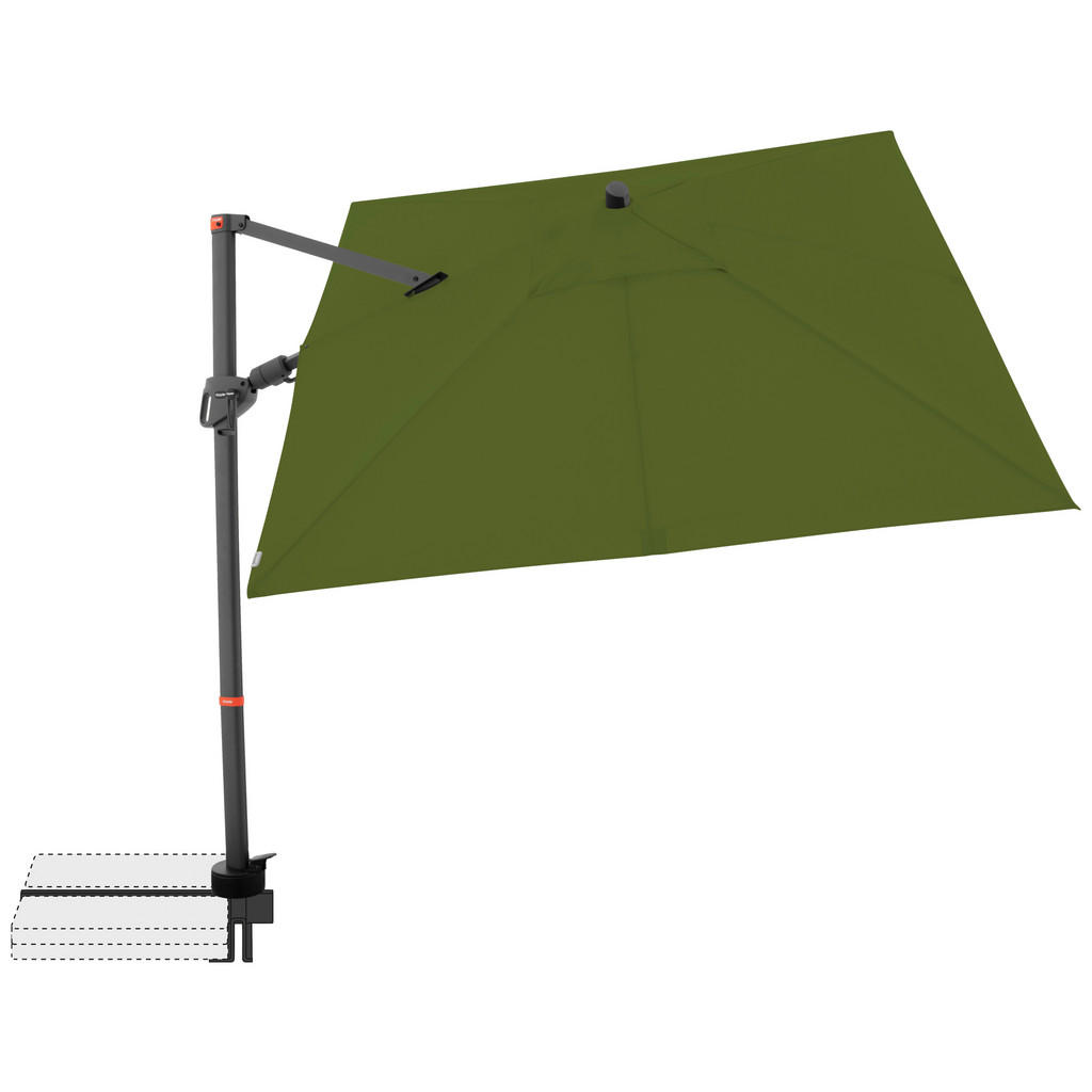 Thumbnail - Doppler Ampelschirm, Grün, Textil, Metall, 210x210 cm, 360° drehbar, höhenverstellbar, stabile Strebegelenke, UV-beständ...