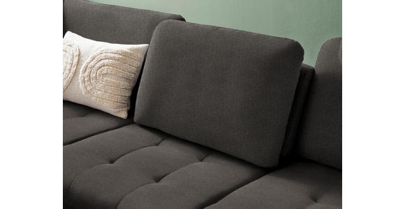 ECKSOFA in Chenille Graubraun  - Graubraun/Schwarz, Natur, Textil/Metall (233/288cm) - Valnatura