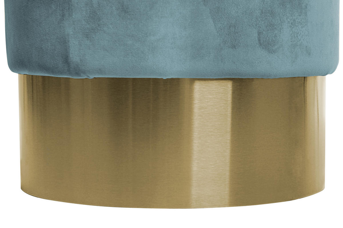 HOCKER in Holz, Textil, Holzwerkstoff Petrol  - Goldfarben/Petrol, Basics, Holz/Holzwerkstoff (35/42cm) - Kayoom