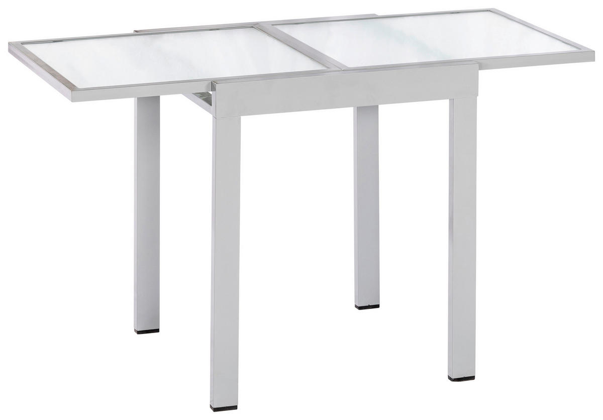 BALKONSET Grau, Naturfarben, Silberfarben 3-teilig  - Silberfarben/Naturfarben, MODERN, Kunststoff/Metall - Gardenson