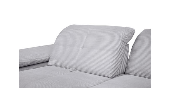 ECKSOFA in Cord Hellgrau  - Hellgrau/Schwarz, Design, Textil/Metall (242/313cm) - Xora