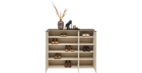 SCHUHSCHRANK  in 120/100/34,5 cm  - Kaschmir/Anthrazit, Design, Holzwerkstoff/Kunststoff (120/100/34,5cm) - Voleo