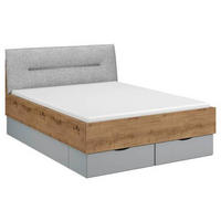 BETT 140/200 cm  in Grau, Eichefarben   - Eichefarben/Grau, Trend, Holzwerkstoff/Textil (140/200cm) - Stylife