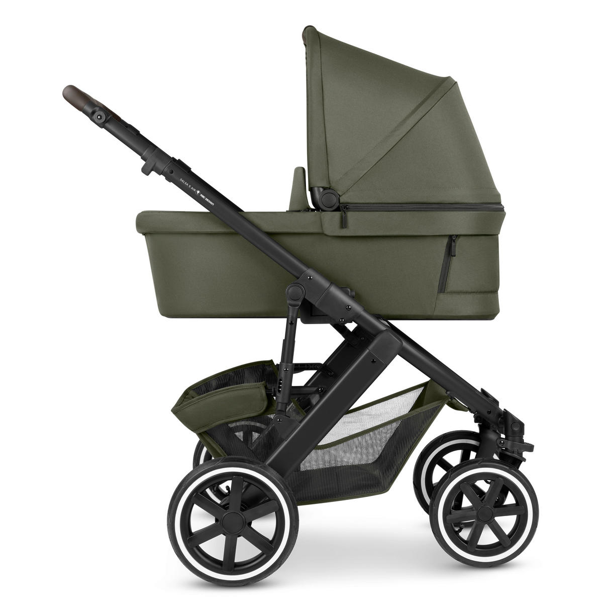 KINDERWAGENSET Salsa 5 Air 3in1 Set Calla  - Schwarz/Olivgrün, Basics, Textil/Metall (63/118/95.5cm) - ABC Design