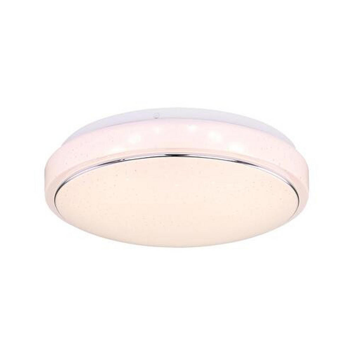 LED MENNYEZETI LÁMPA - króm/opál, Basics, műanyag/fém (28.5/7.5cm)