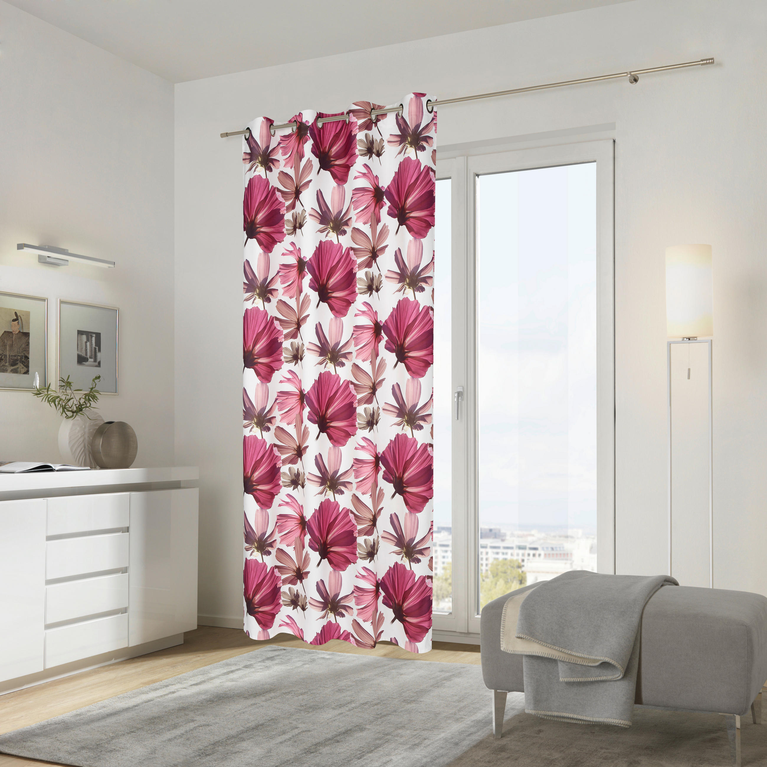 ÖSENSCHAL Bagna blickdicht 140/255 cm - Rot, Basics, Textil (140/255cm) - Ambiente