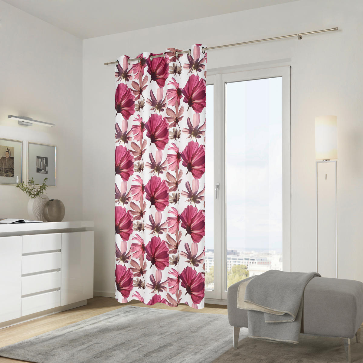 ÖSENSCHAL Bagna blickdicht 140/255 cm   - Rot, Basics, Textil (140/255cm) - Ambiente