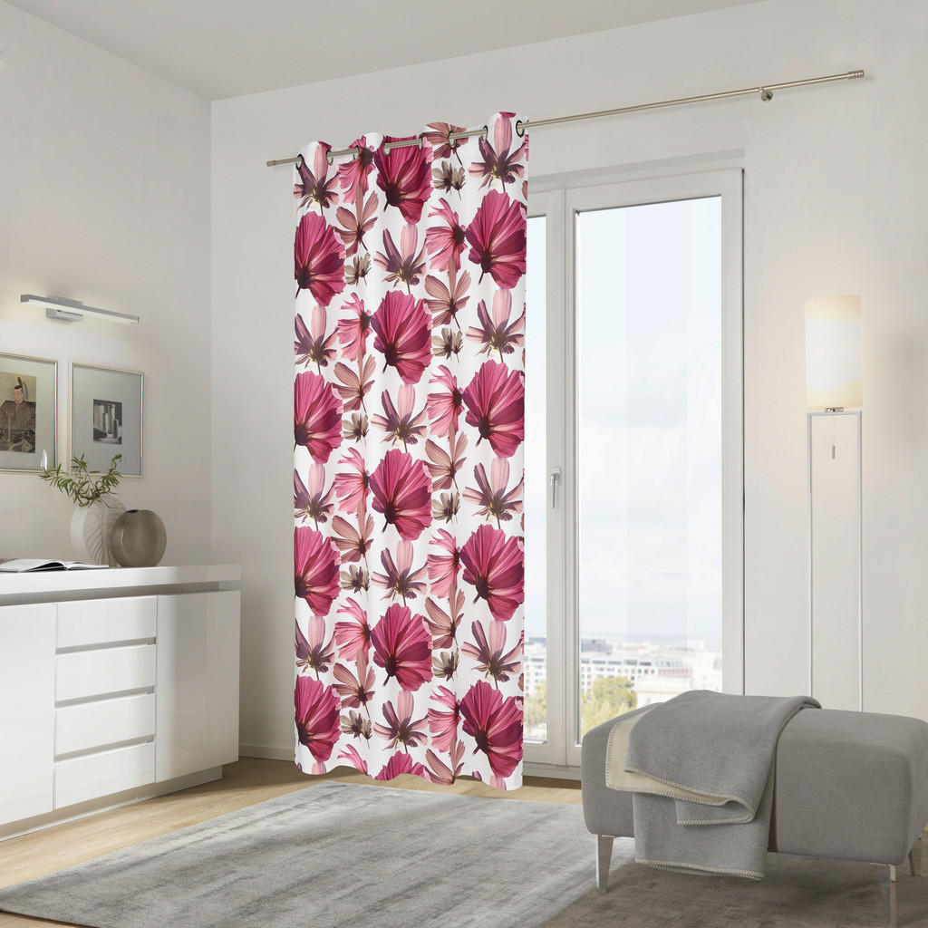 Thumbnail - Ambiente Ösenschal Bagna, Rot, Textil, Floral, 140x255 cm, beliebig kürzbar, Wohntextilien, Gardinen & Vorhänge, Fertigg...