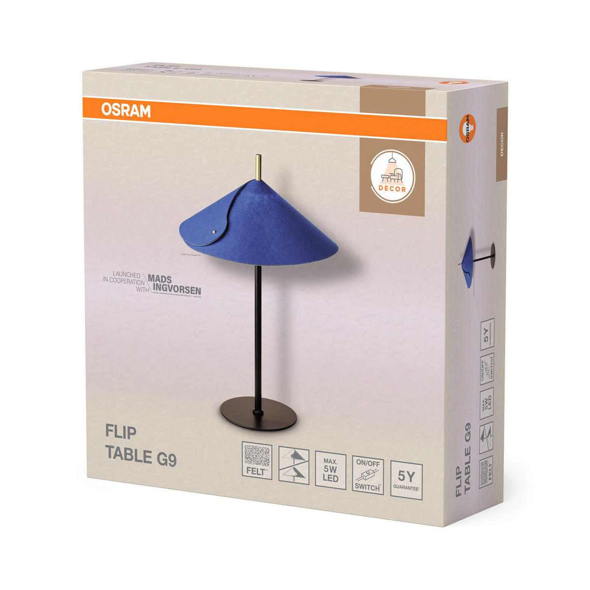 TISCHLEUCHTE 35/52 cm   - Blau, Basics, Glas/Textil (35/52cm) - Osram