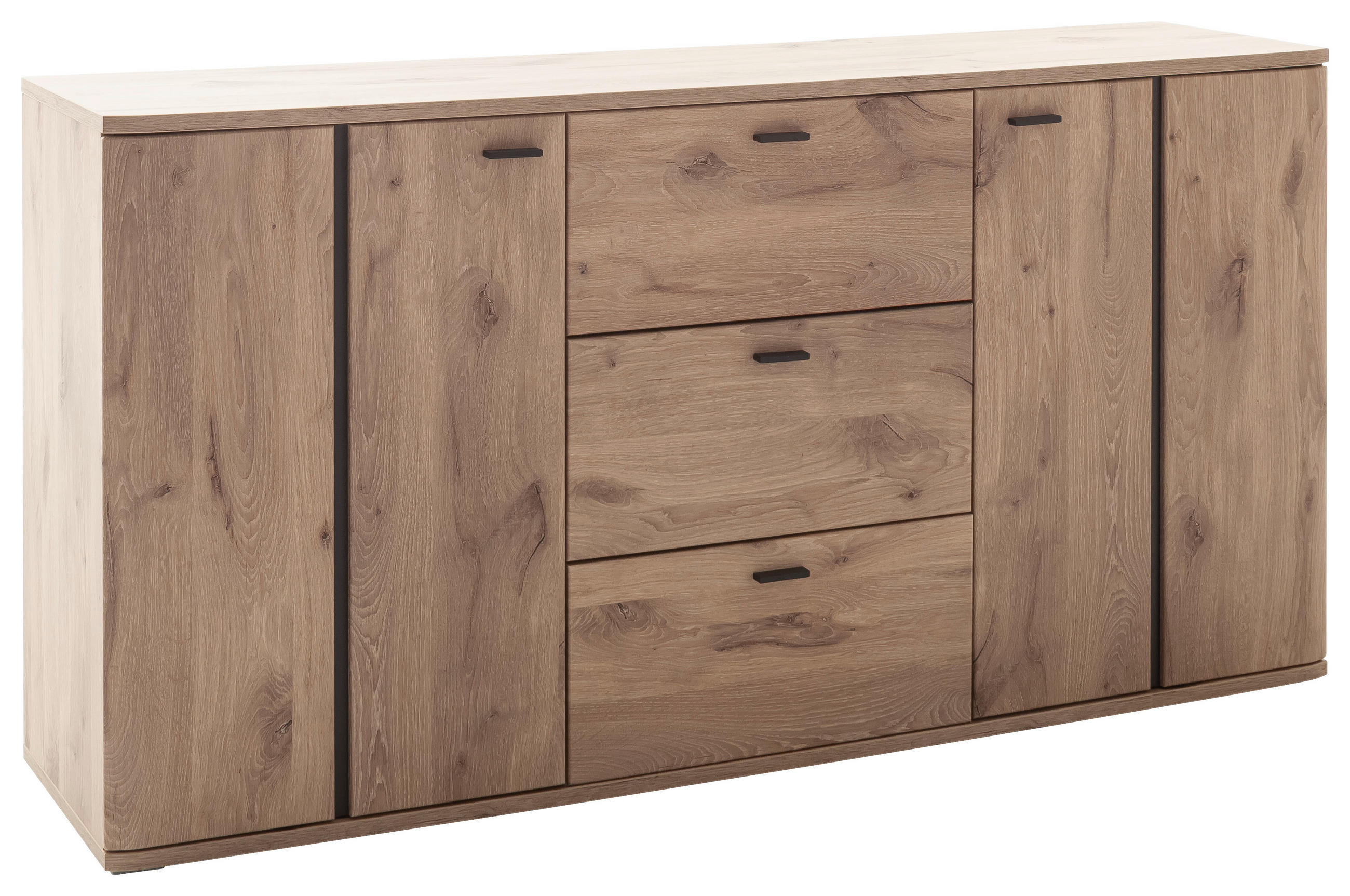 SIDEBOARD Anthrazit, Eichefarben  180/92/44 cm  - Eichefarben/Anthrazit, KONVENTIONELL, Holzwerkstoff/Metall (180/92/44cm) - Cantus