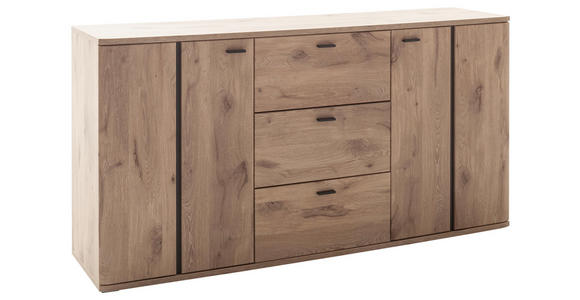 SIDEBOARD Anthrazit, Eichefarben  180/92/44 cm  - Eichefarben/Anthrazit, KONVENTIONELL, Holzwerkstoff/Metall (180/92/44cm) - Cantus