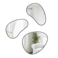 SET OGLEDALA  31.3/26.2/1.9 cm     - boje titana, Basics, staklo/drvni materijal (31.3/26.2/1.9cm) - Umbra