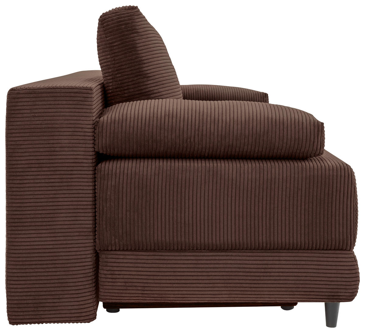 SCHLAFSOFA Cord Braun Rückenkissen, Armlehnenkissen, Bettkasten, Schlaffunktion, Rücken echt, Liegefläche im Originalstoff  - Schwarz/Braun, KONVENTIONELL, Holz/Textil (196/96/103cm) - Carryhome
