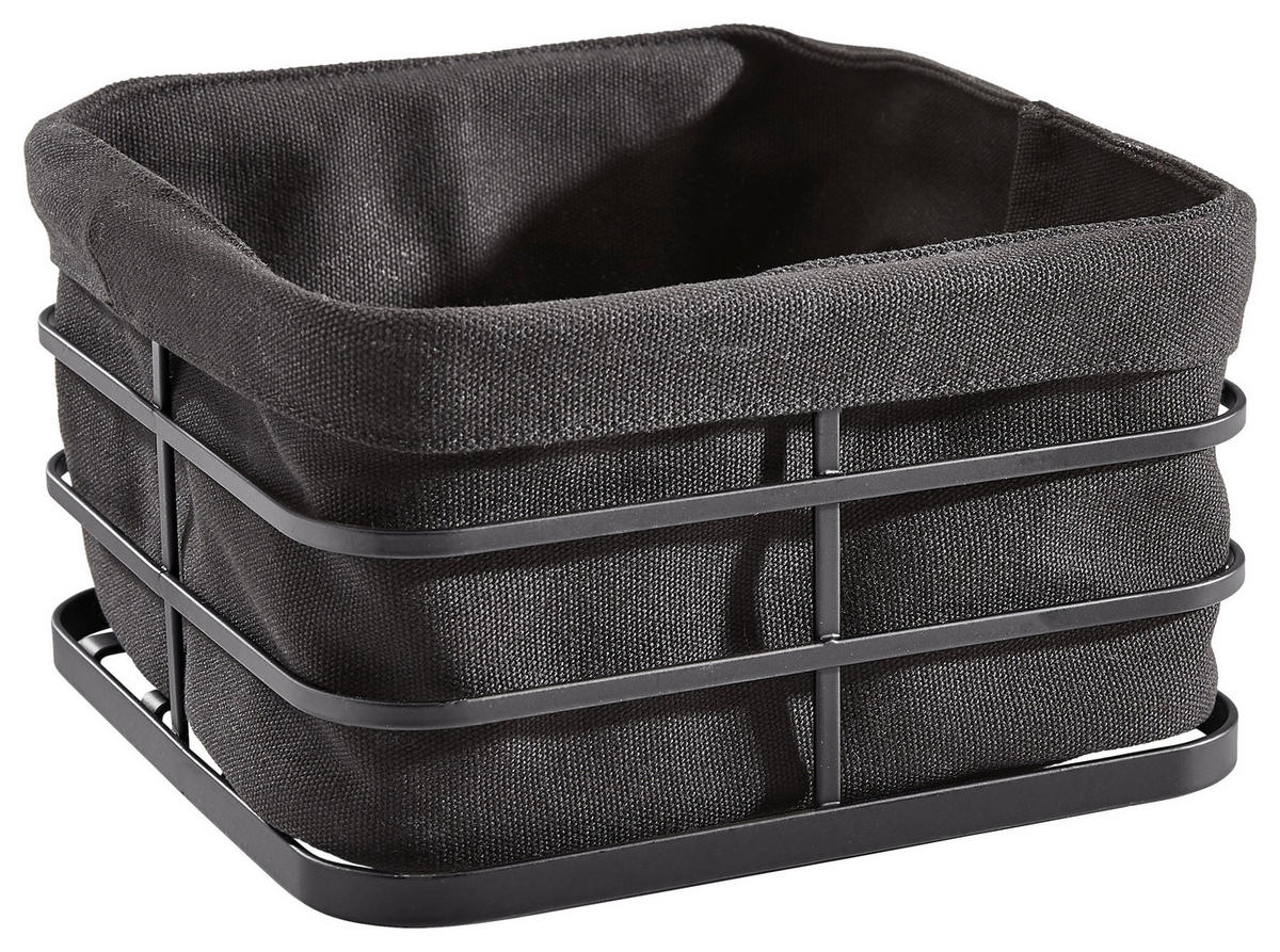 BROTKORB  19/19/11 cm  - Schwarz, Basics, Textil/Metall (19/19/11cm) - Homeware Profession.