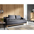 BOXSPRINGSOFA Flachgewebe Dunkelgrau  - Eichefarben/Dunkelgrau, Design, Holz/Textil (202/78/93/100cm) - Carryhome