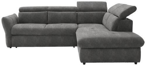 ECKSOFA in Mikrofaser Grau  254/224 cm  - Schwarz/Grau, Design, Kunststoff/Textil (254/224cm) - Stylife