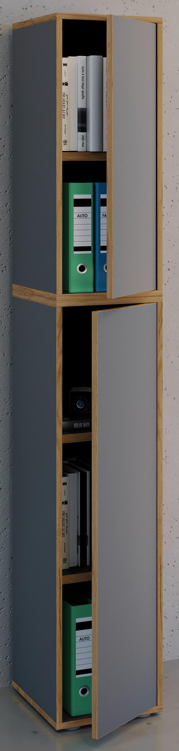 AKTENSCHRANK 30/183/33 cm  - Honigeiche/Anthrazit, Design, Holzwerkstoff (30/183/33cm) - MID.YOU