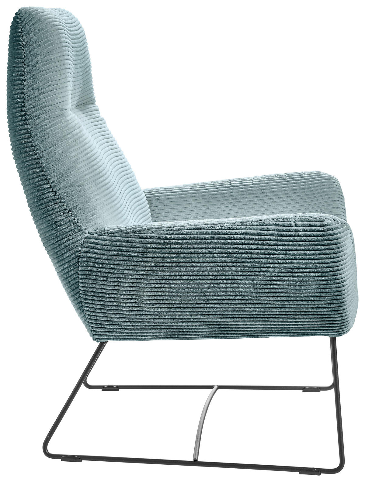 SESSEL in Cord Hellblau  - Schwarz/Hellblau, Design, Textil/Metall (82/102/81cm) - Hom`in