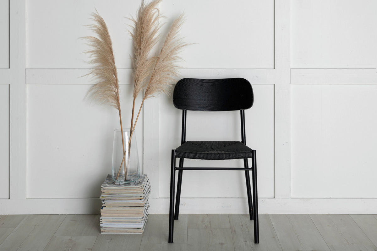 STUHL     - Schwarz, MODERN, Holz/Textil (45/80/50cm) - Livetastic