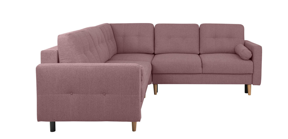 ECKSOFA in Beere  - Beere/Buchefarben, Design, Holz/Textil (242/242cm) - MID.YOU