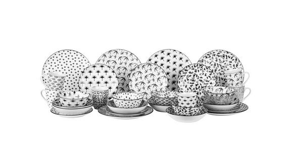 KOMBISERVICE TOKYO 2.0 30-teilig  - Schwarz/Weiß, Trend, Keramik - Novel