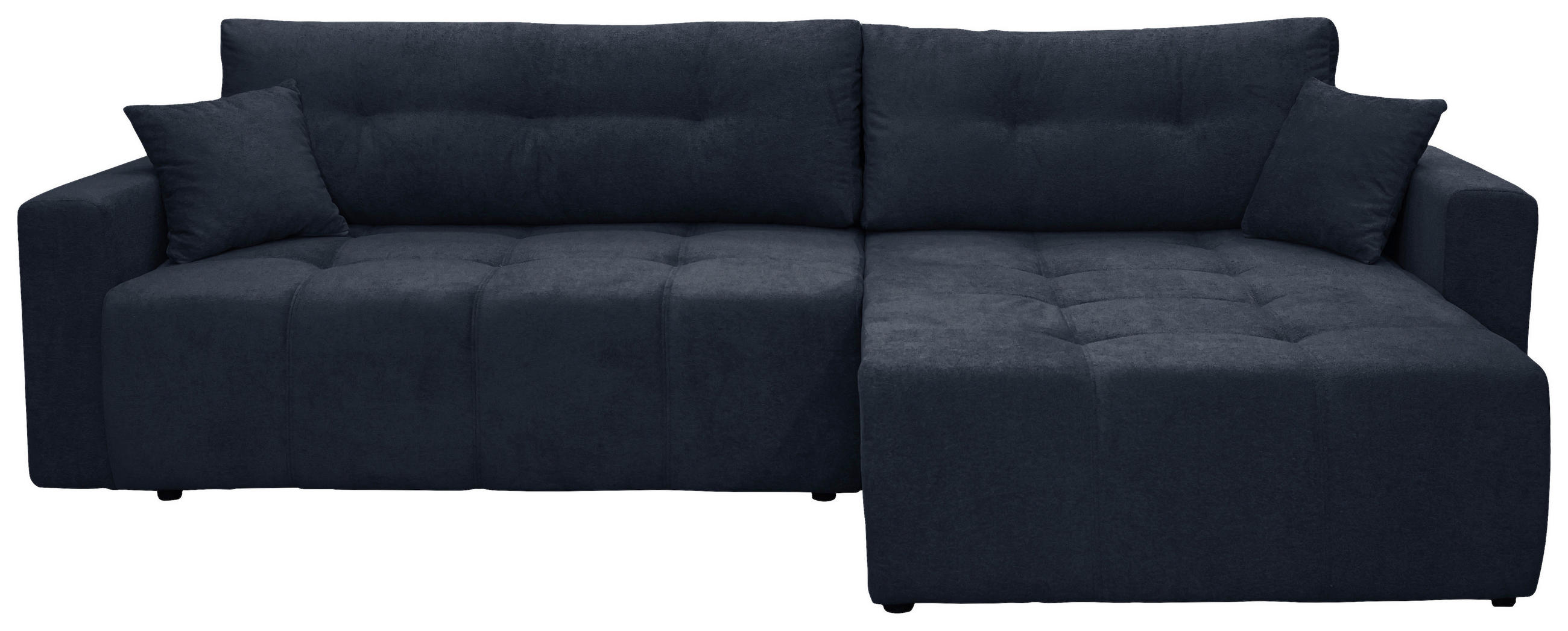 ECKSOFA LAGUNA in Frottee Dunkelblau  260/143 cm  - Schwarz/Dunkelblau, Design, Kunststoff/Textil (260/143cm) - MID.YOU