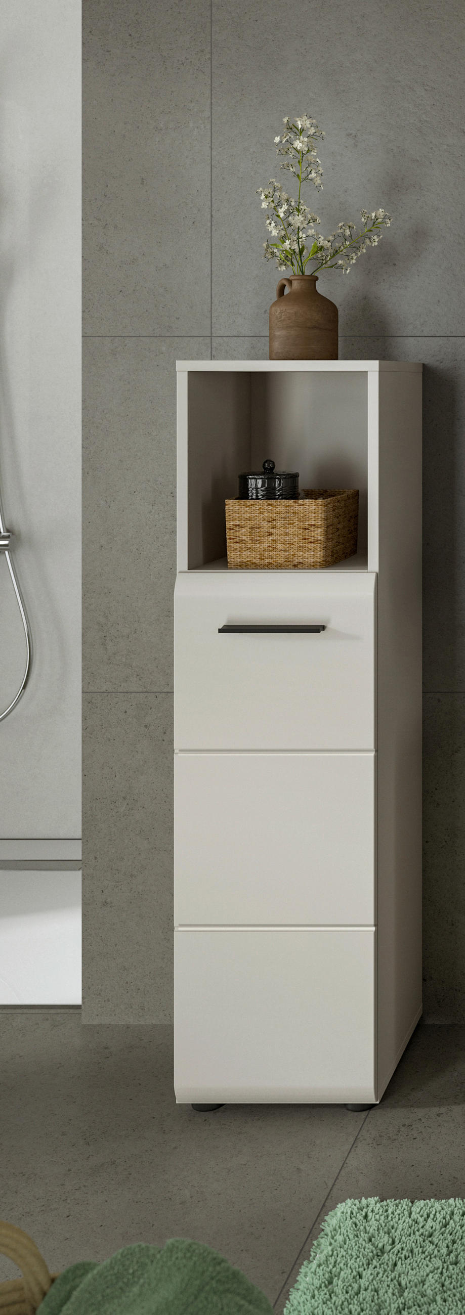 MIDISCHRANK 30/110/30 cm  - Kaschmir/Schwarz, Trend, Holzwerkstoff/Kunststoff (30/110/30cm) - MID.YOU