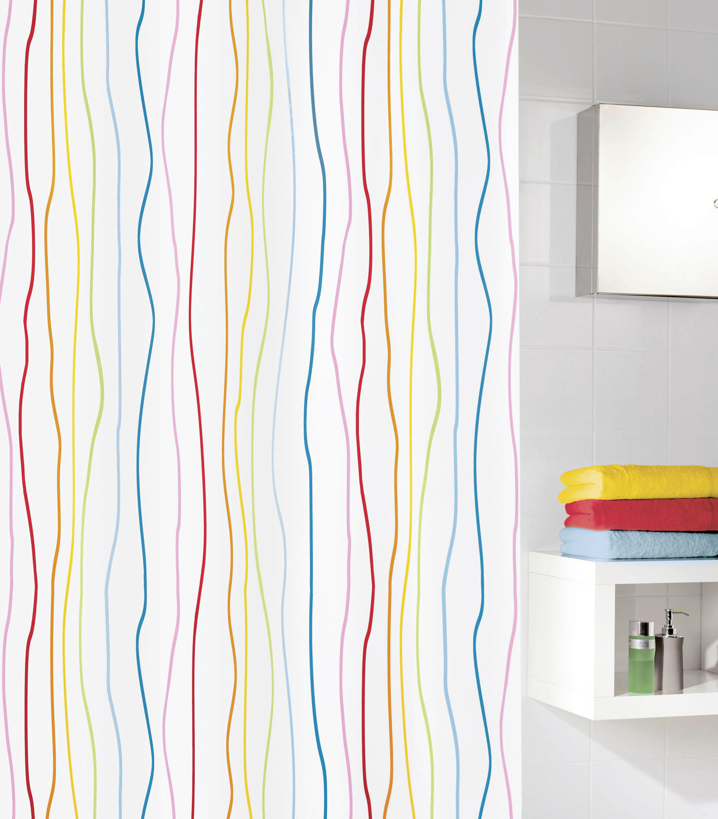 DUSCHVORHANG Jolie 180/200 cm  - Multicolor, Trend, Textil (180/200cm) - Kleine Wolke