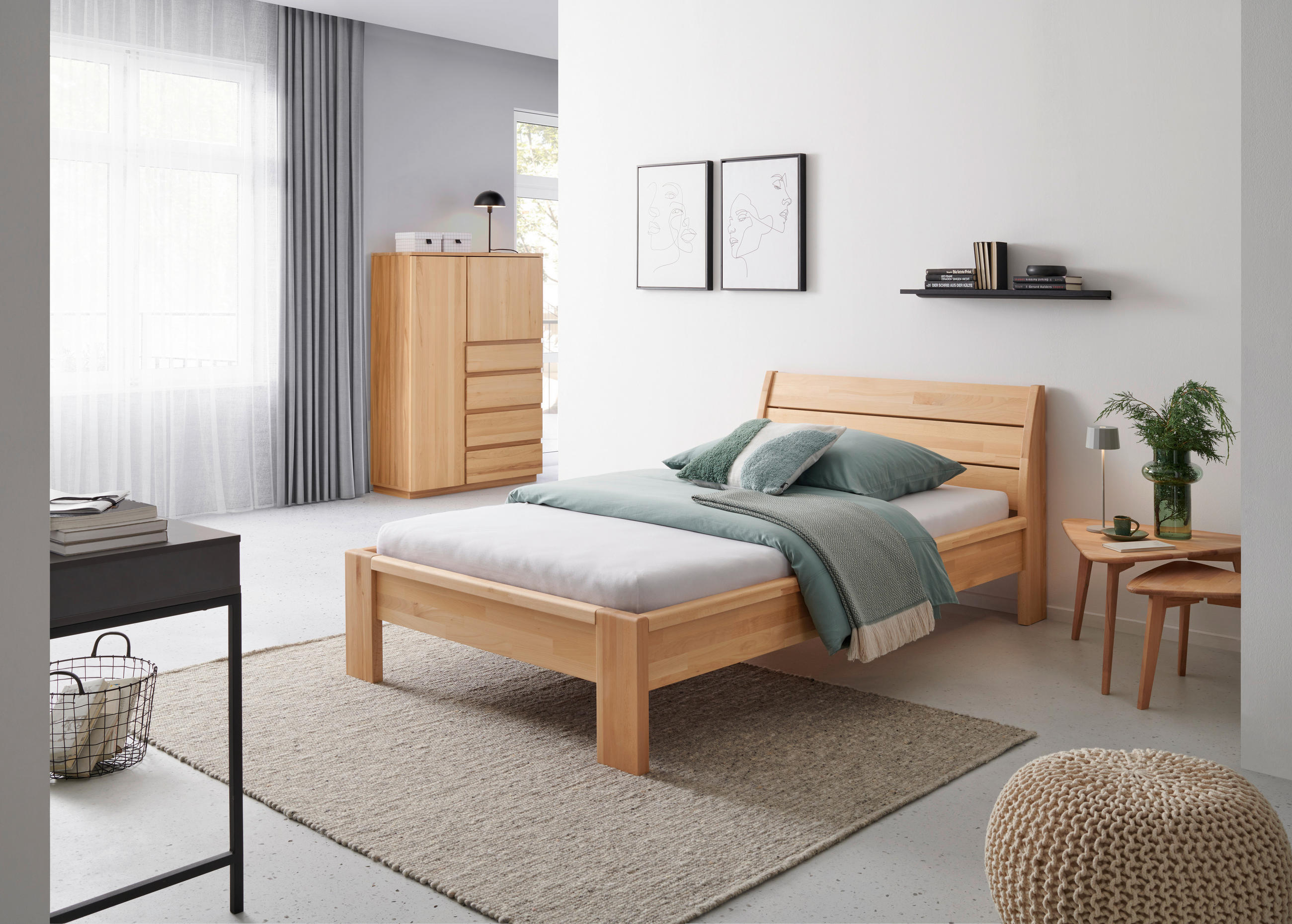 ÁGY 120/200 cm  geszt bükk  - geszt bükk, Modern, fa (120/200cm) - MID.YOU