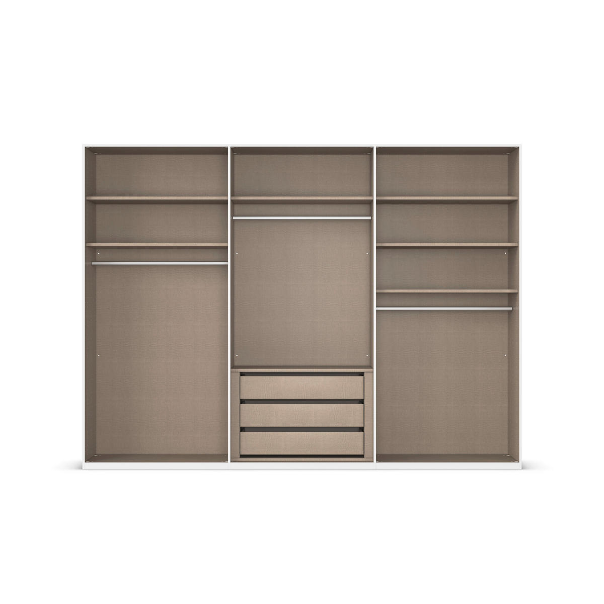 DREHTÜRENSCHRANK 301/235/61 cm,  in Graphitfarben, 6-türig  - Graphitfarben, Basics, Glas/Holzwerkstoff (301/235/61cm) - Novel