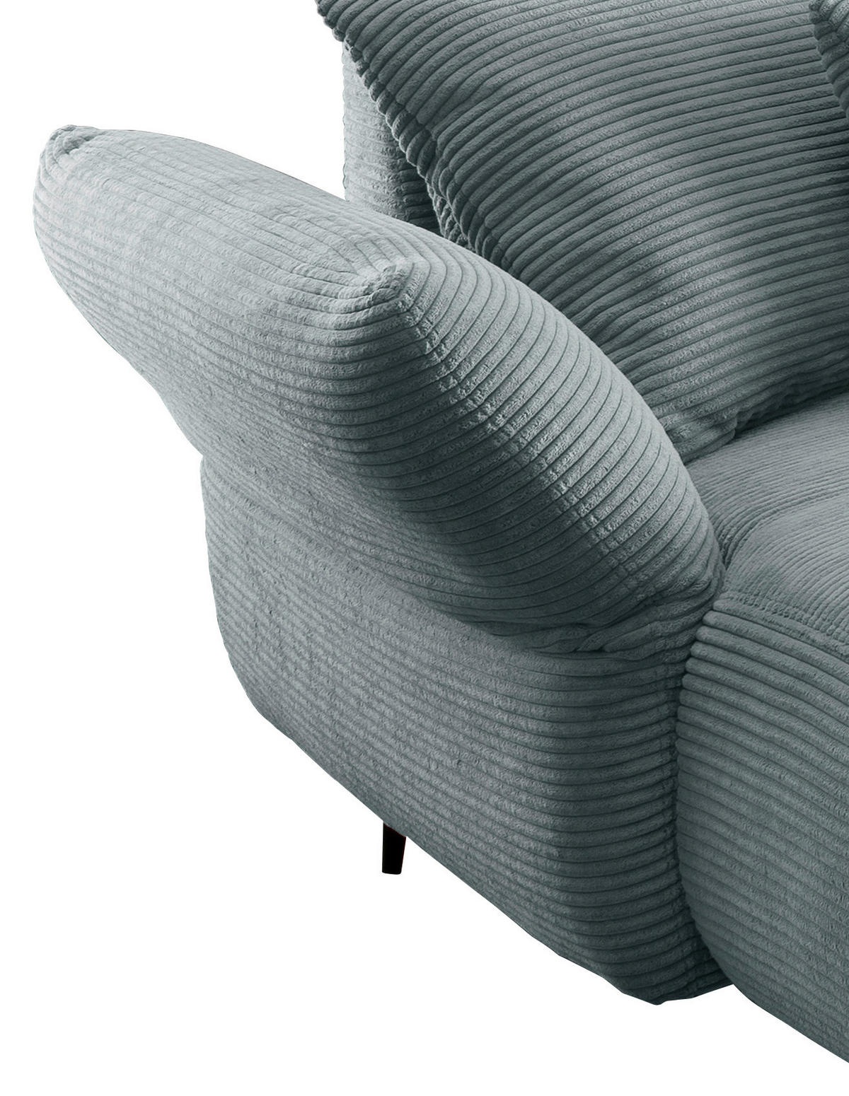 ECKSOFA in Cord Hellblau  - Schwarz/Hellblau, Design, Textil/Metall (178/264-302cm) - Livetastic