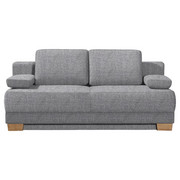 SCHLAFSOFA in Textil Hellgrau - Eichefarben/Hellgrau, KONVENTIONELL, Holz/Textil (200/95/101cm) - Venda
