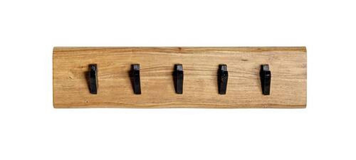 WANDGARDEROBE  in Akazie massiv Schwarz, Akaziefarben  - Schwarz/Akaziefarben, KONVENTIONELL, Holz/Metall (60/15/9cm)