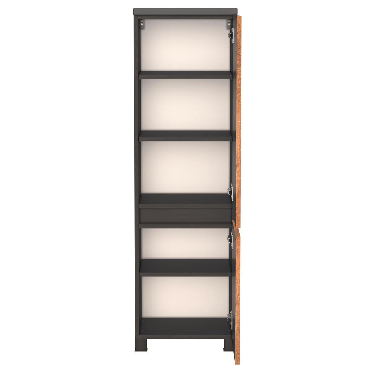 MIDISCHRANK 40/133/35 cm  - Eiche Wotan/Graphitfarben, Natur, Holzwerkstoff/Kunststoff (40/133/35cm) - Xora